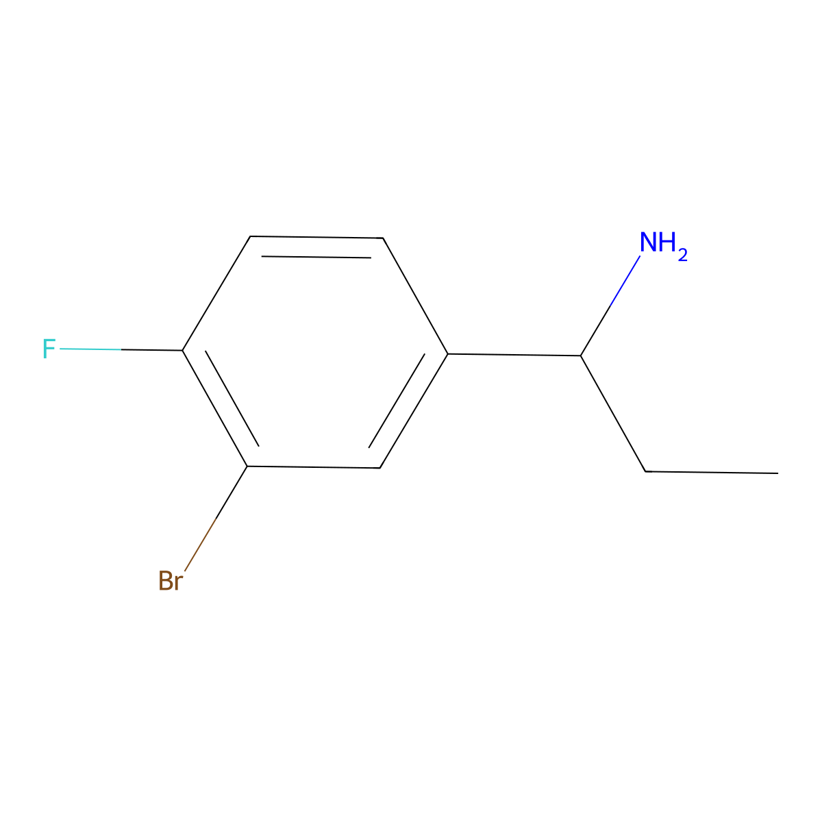 (R)-1-(3-Bromo-4-fluorophenyl)propan-1-amine molecular structure, CAS 1241682-35-8