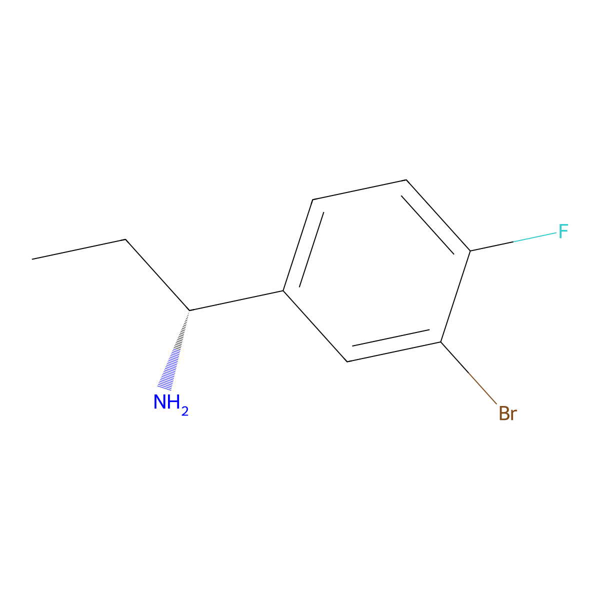 (R)-1-(3-Bromo-4-fluorophenyl)propan-1-amine molecular structure, CAS 1241682-35-8