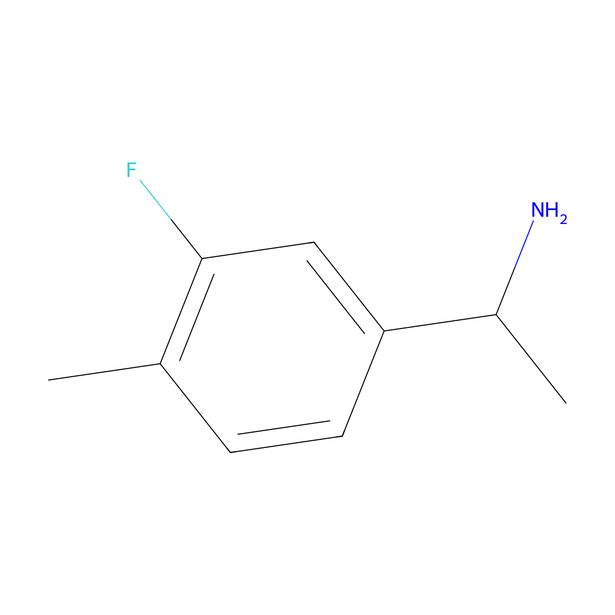 (S)-1-(3-Fluoro-4-methylphenyl)ethanamine molecular structure, CAS 1241682-49-4