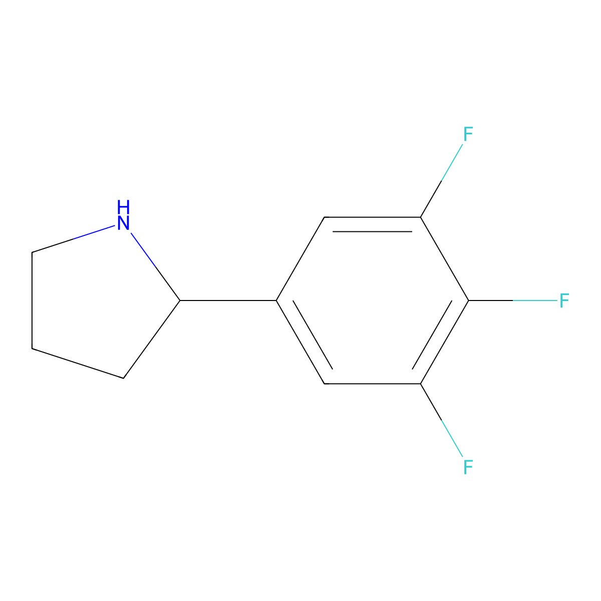 (R)-2-(3,4,5-Trifluorophenyl)pyrrolidine molecular structure, CAS 1241682-60-9