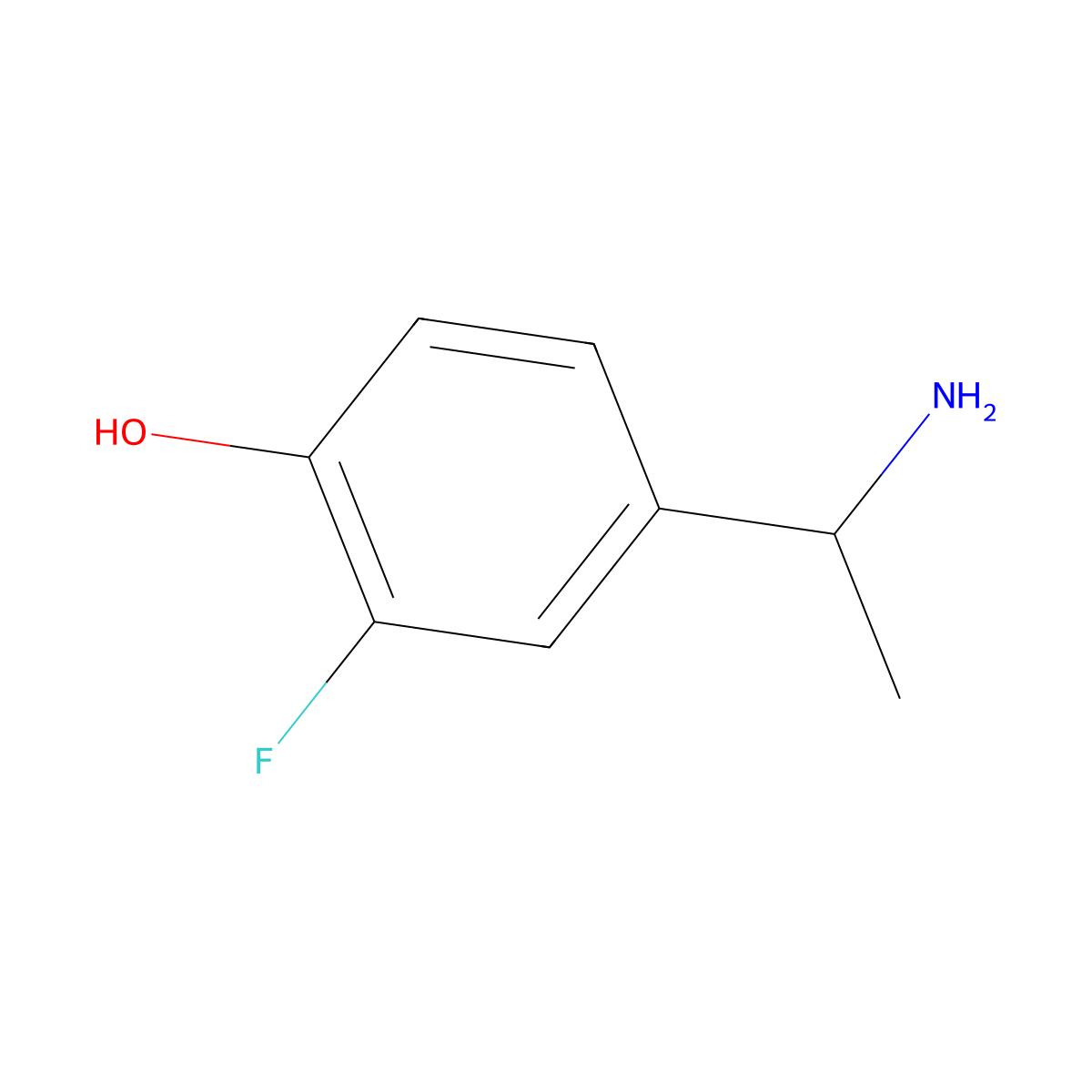 4-[(1S)-1-aminoethyl]-2-fluorophenol molecular structure, CAS 1241682-88-1