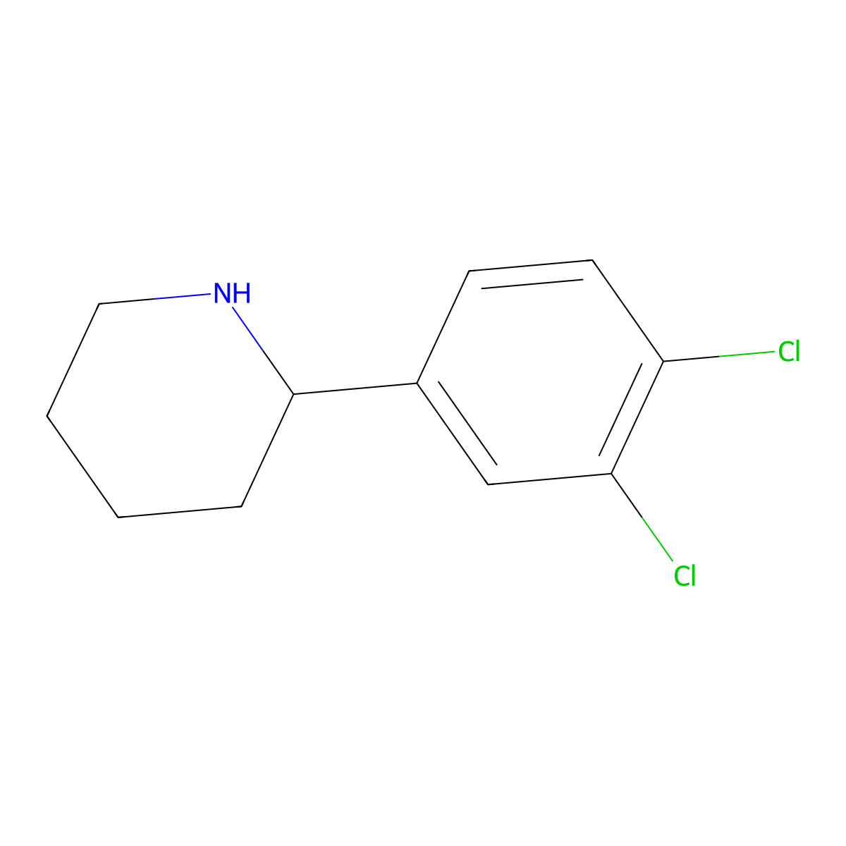 (R)-2-(3,4-Dichlorophenyl)piperidine molecular structure, CAS 1241682-95-0