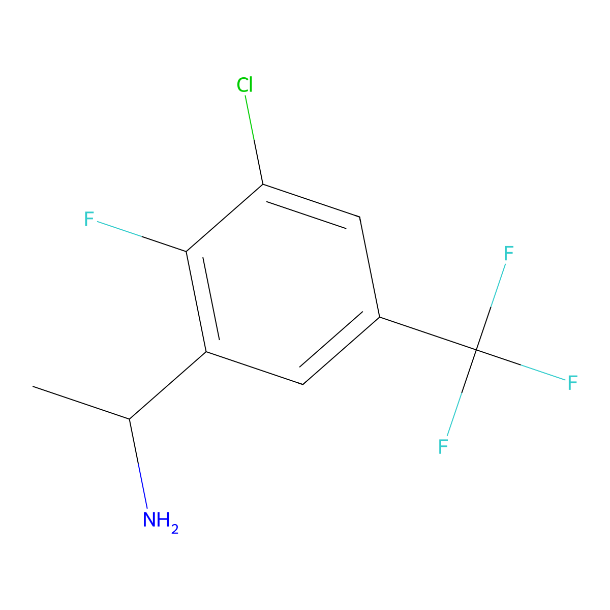 (1S)-1-[3-Chloro-2-fluoro-5-(trifluoromethyl)phenyl]ethan-1-amine molecular structure, CAS 1241683-18-0