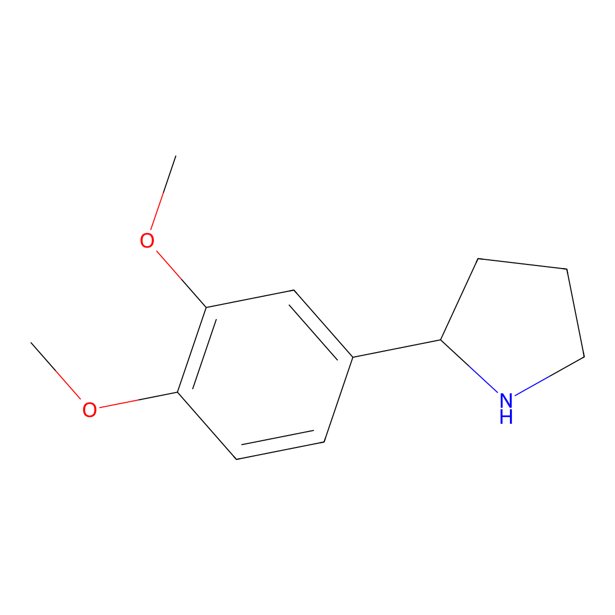 (R)-2-(3,4-Dimethoxyphenyl)pyrrolidine molecular structure, CAS 1241683-59-9