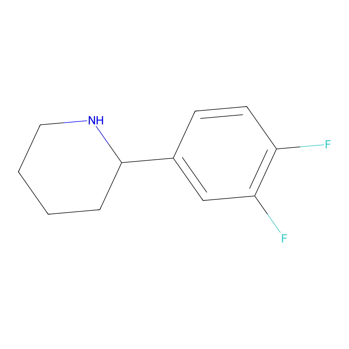 (S)-2-(3,4-Difluorophenyl)piperidine molecular structure, CAS 1241683-84-0