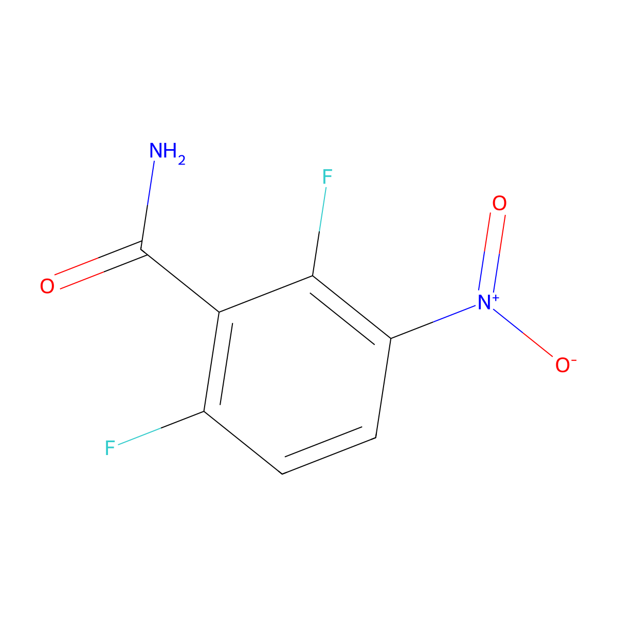2,6-Difluoro-3-nitrobenzamide molecular structure, CAS 124169-54-6