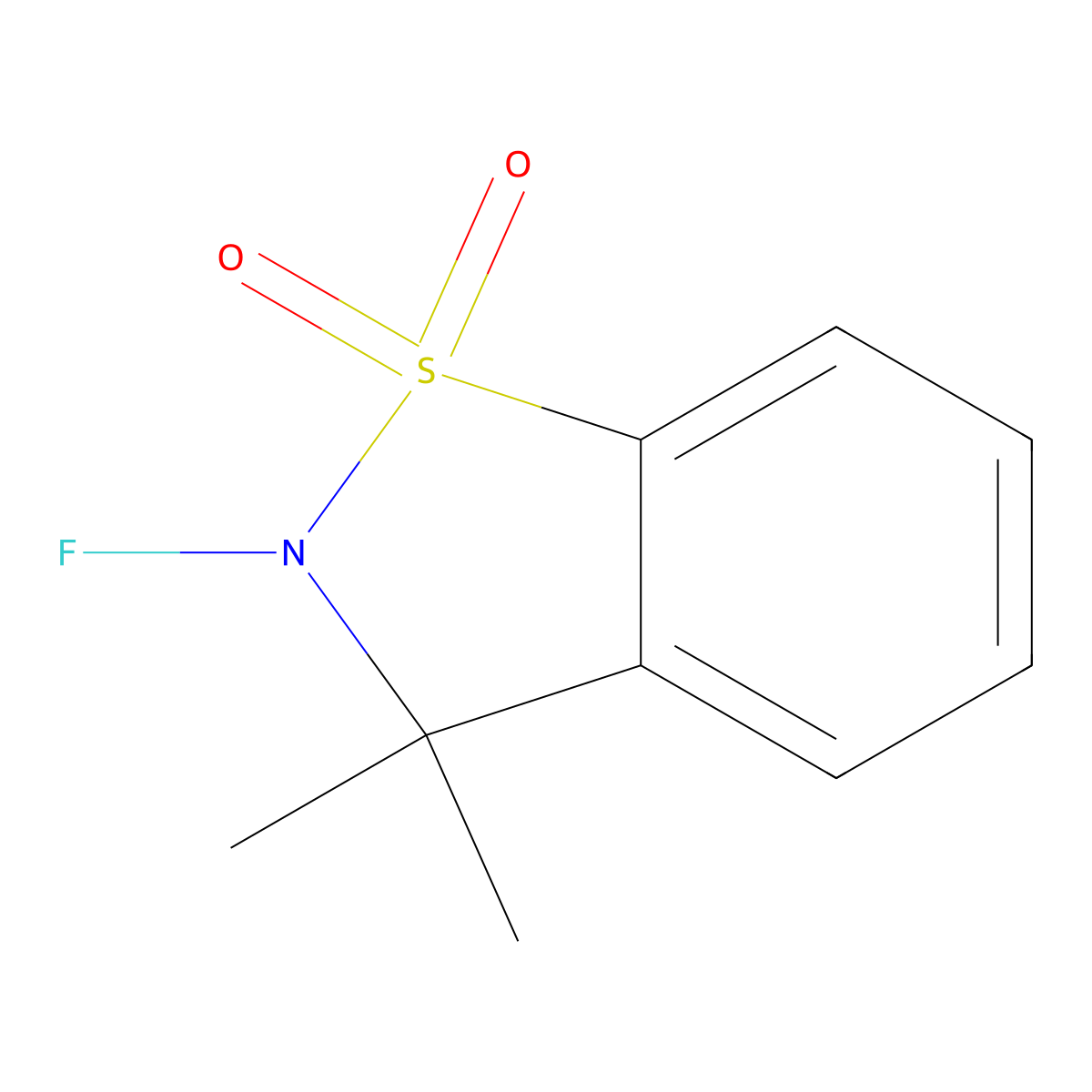 2-Fluoro-3,3-dimethyl-2,3-dihydro-1,2-benzisothiazole 1,1-dioxide molecular structure, CAS 124170-23-6