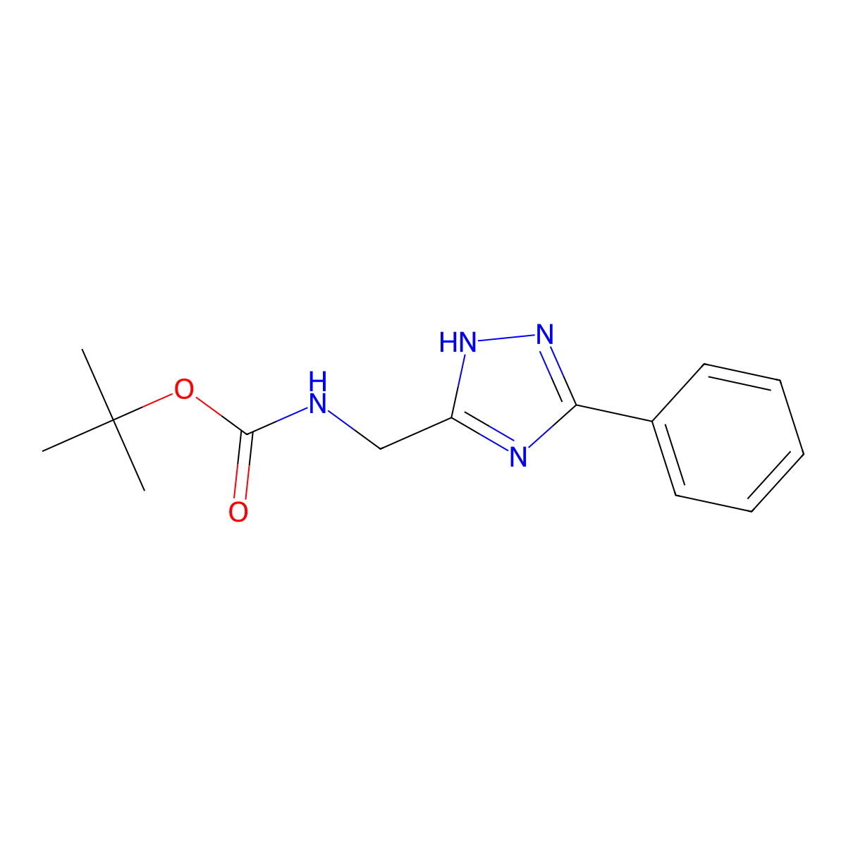(5-Phenyl-4h-[1,2,4]triazol-3-ylmethyl)-carbamic acid tert-butyl ester molecular structure, CAS 1241712-83-3