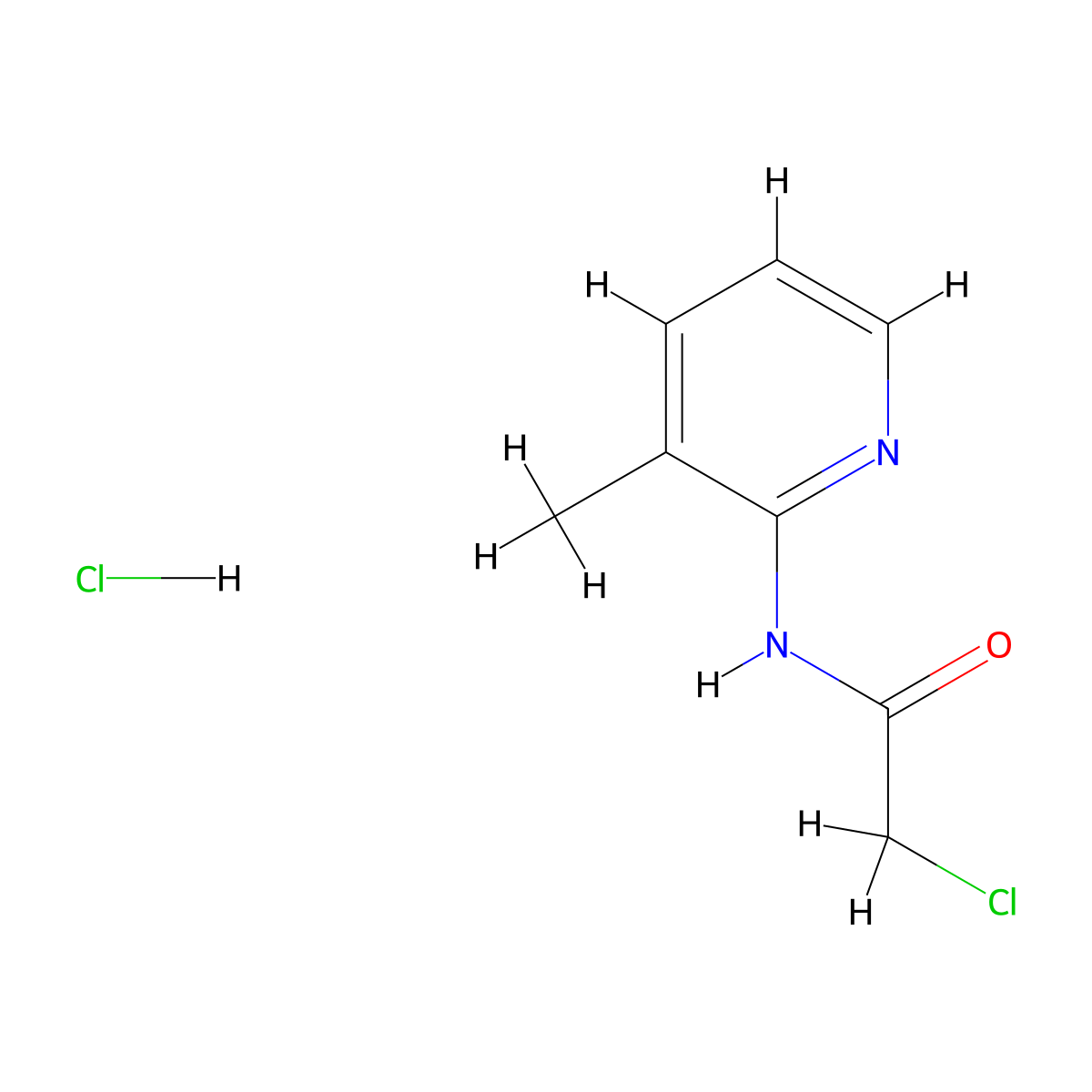 2-Chloro-N-(3-methylpyridin-2-YL)acetamide hydrochloride molecular structure, CAS 1241719-79-8