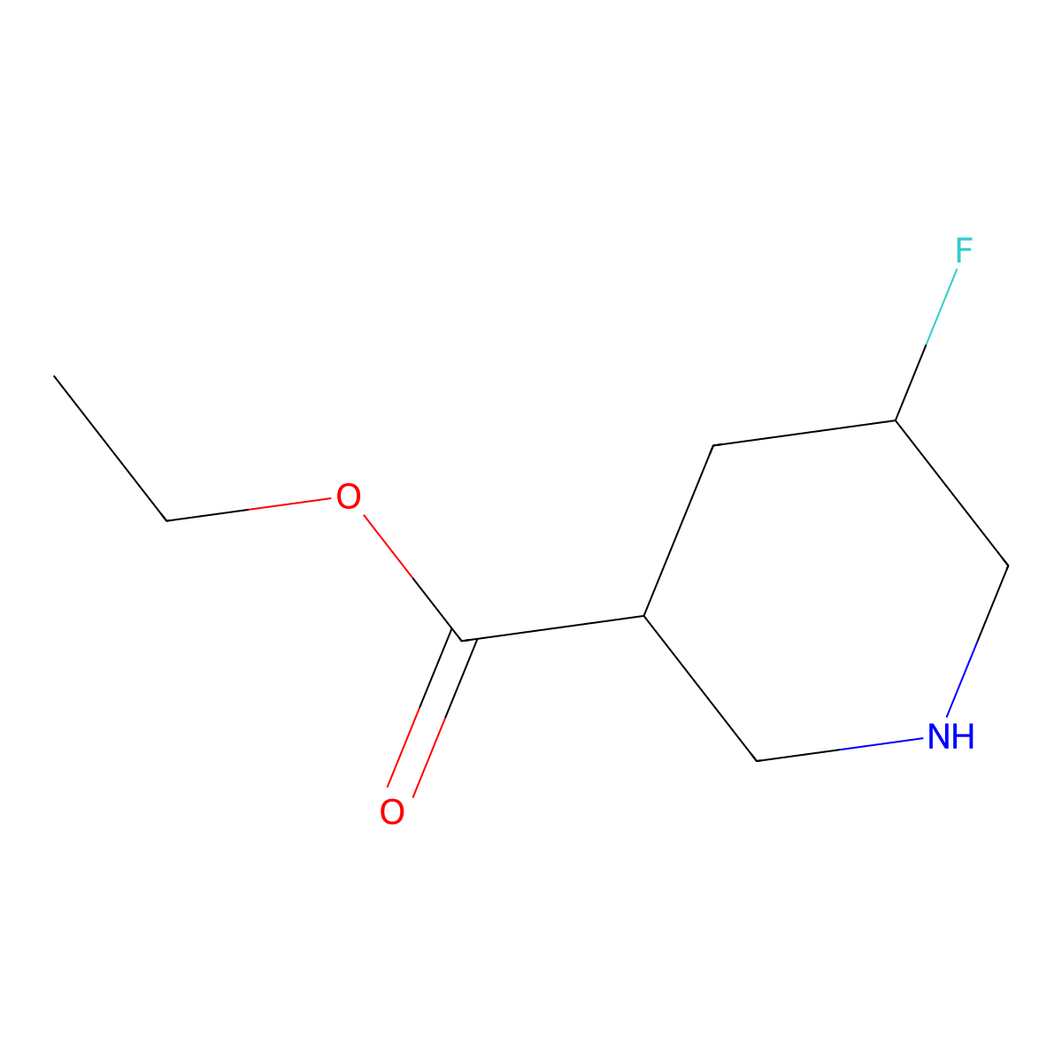 Ethyl 5-fluoropiperidine-3-carboxylate molecular structure, CAS 1241725-58-5