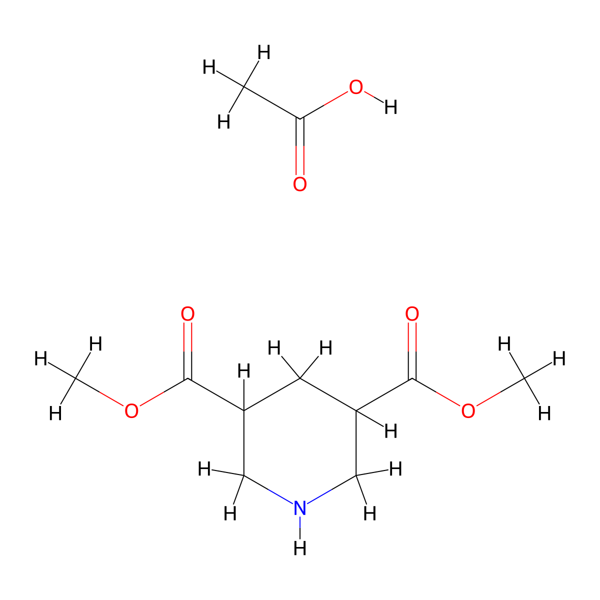 Dimethyl piperidine-3,5-dicarboxylate acetate molecular structure, CAS 1241725-61-0