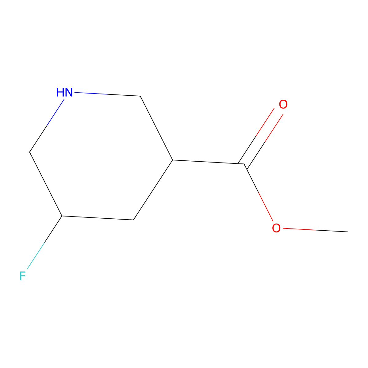 Methyl 5-fluoropiperidine-3-carboxylate molecular structure, CAS 1241725-62-1
