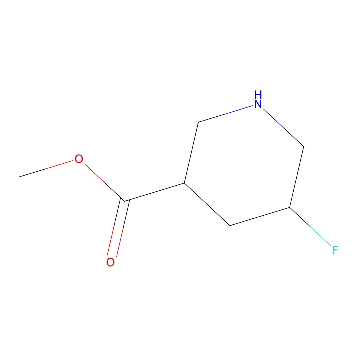 Methyl 5-fluoropiperidine-3-carboxylate molecular structure, CAS 1241725-62-1