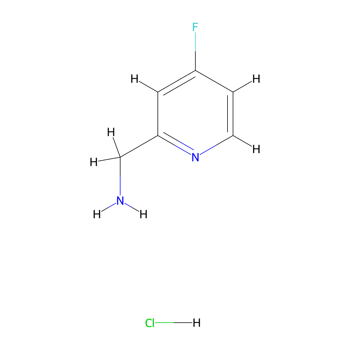 (4-Fluoropyridin-2-yl)methanamine hydrochloride molecular structure, CAS 1241725-81-4