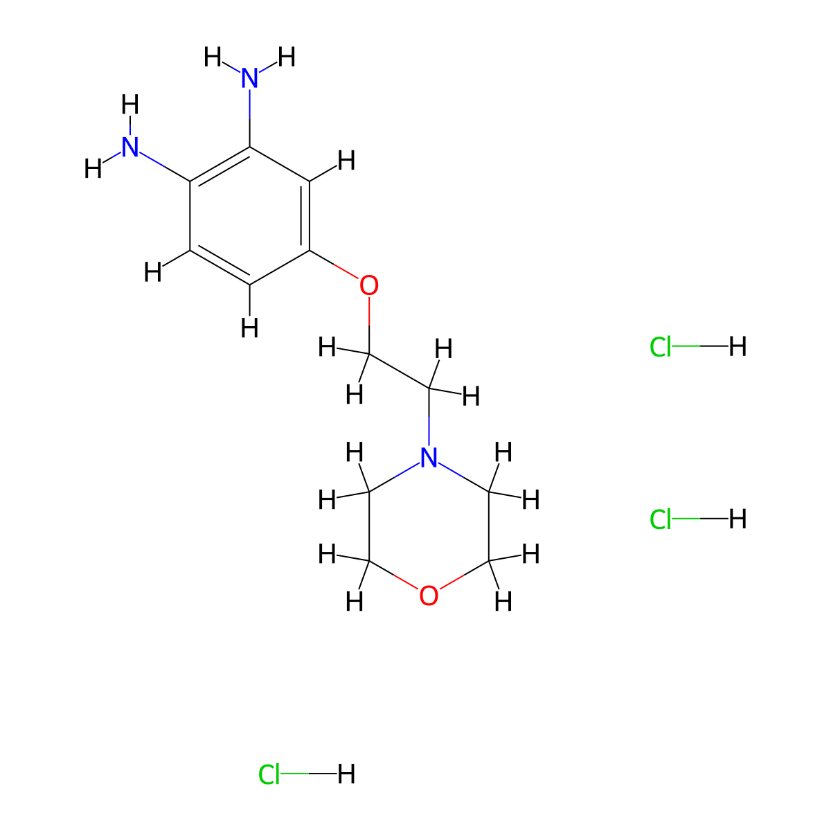 4-(2-Morpholinoethoxy)benzene-1,2-diamine trihydrochloride molecular structure, CAS 1241725-83-6