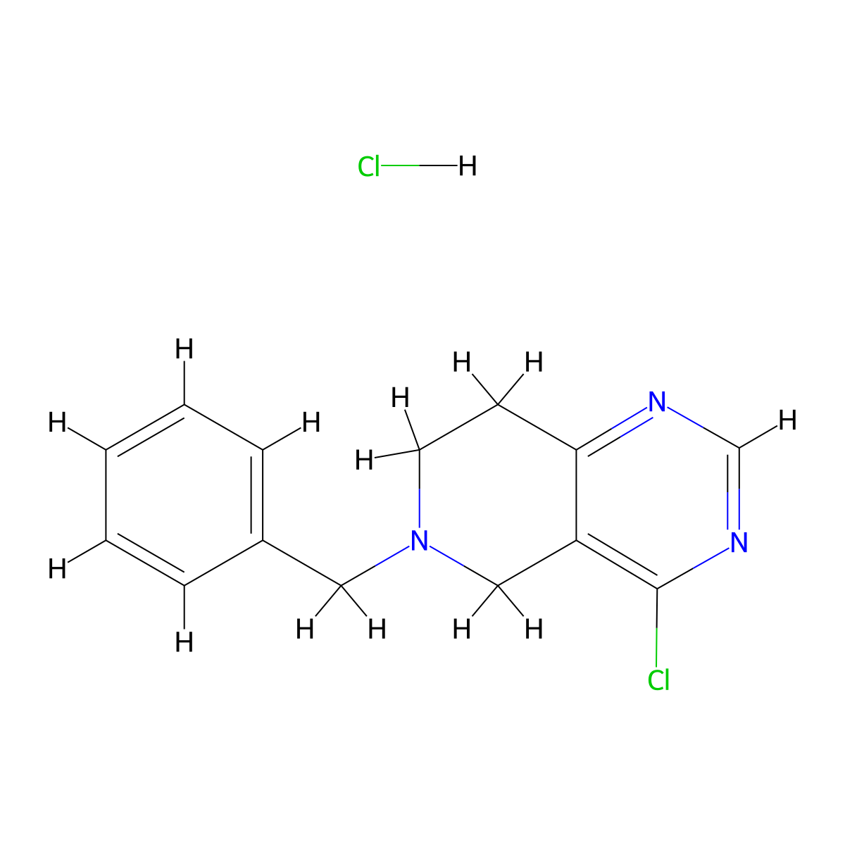 6-benzyl-4-chloro-5H,6H,7H,8H-pyrido[4,3-d]pyrimidine hydrochloride molecular structure, CAS 1241726-11-3