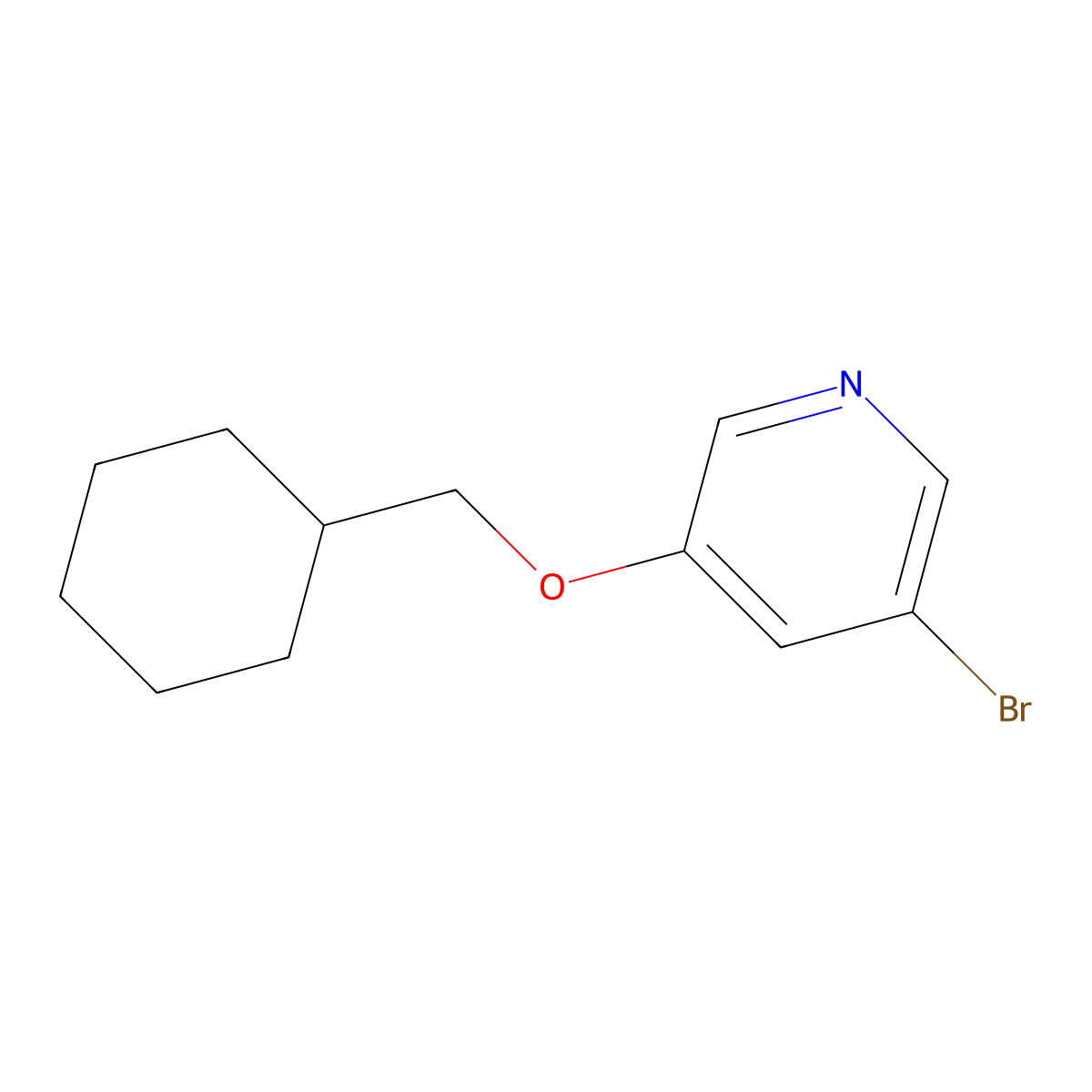 3-Bromo-5-(cyclohexylmethoxy)pyridine molecular structure, CAS 1241752-25-9