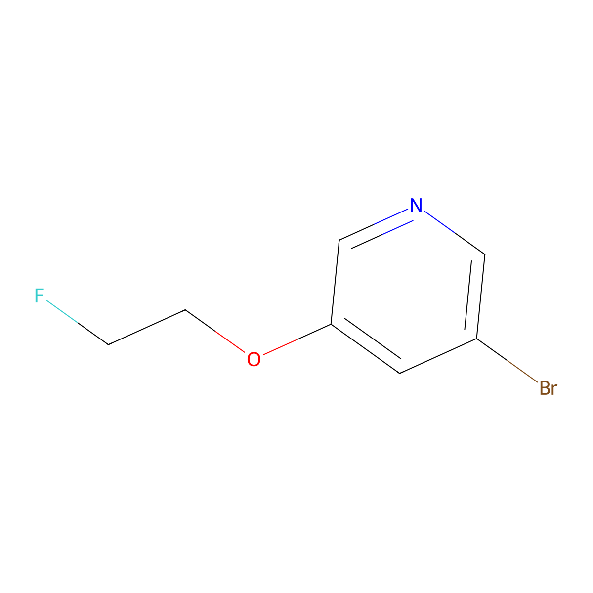3-Bromo-5-(2-fluoroethoxy)pyridine molecular structure, CAS 1241752-26-0