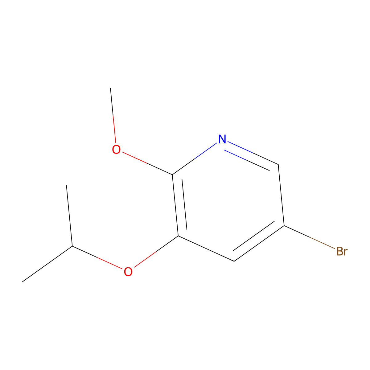 5-Bromo-3-isopropoxy-2-methoxypyridine molecular structure, CAS 1241752-30-6