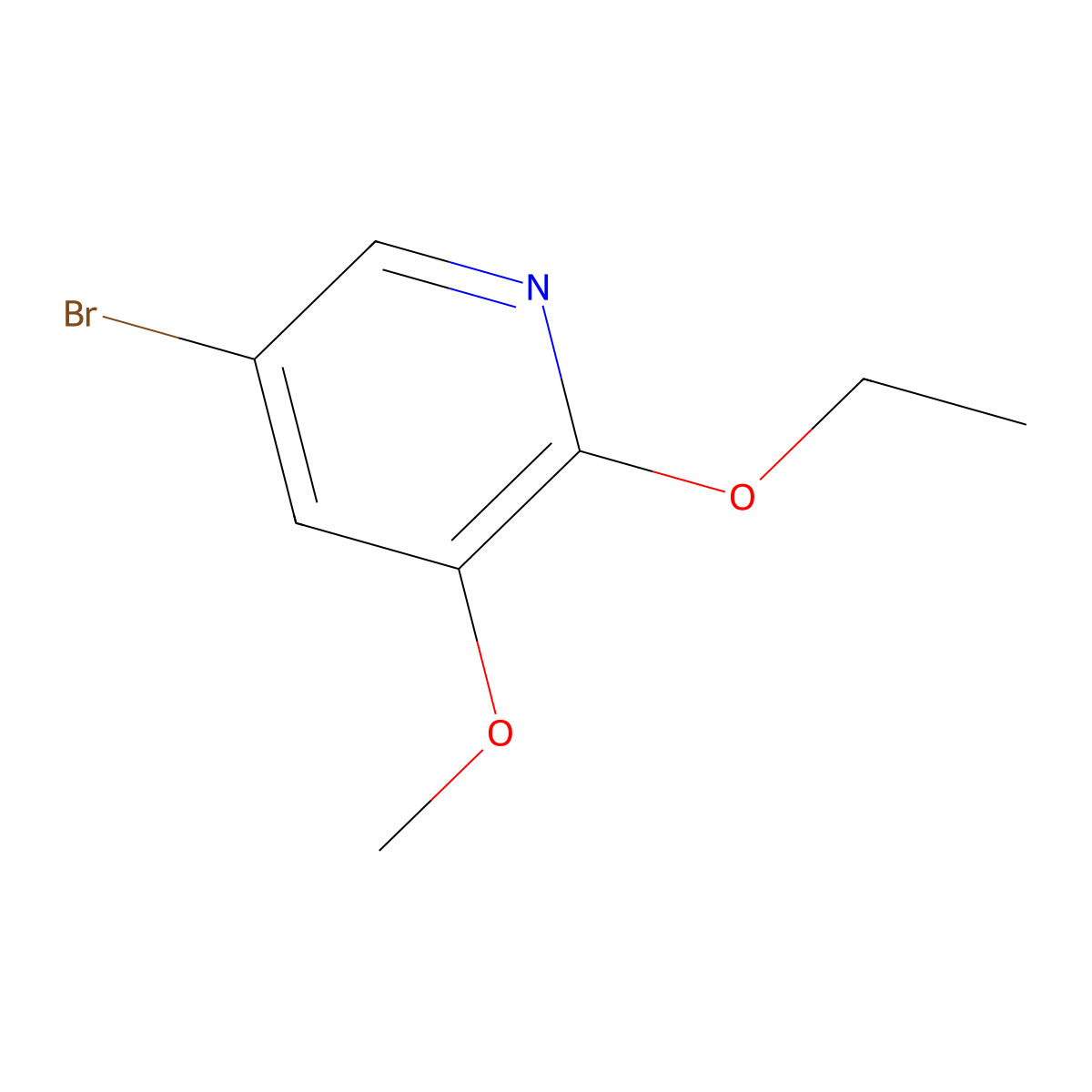 5-Bromo-2-ethoxy-3-methoxypyridine molecular structure, CAS 1241752-31-7