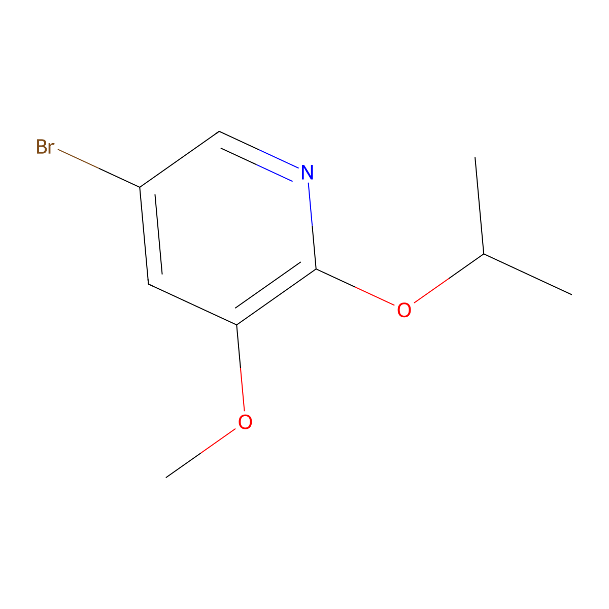5-Bromo-2-isopropoxy-3-methoxypyridine molecular structure, CAS 1241752-33-9