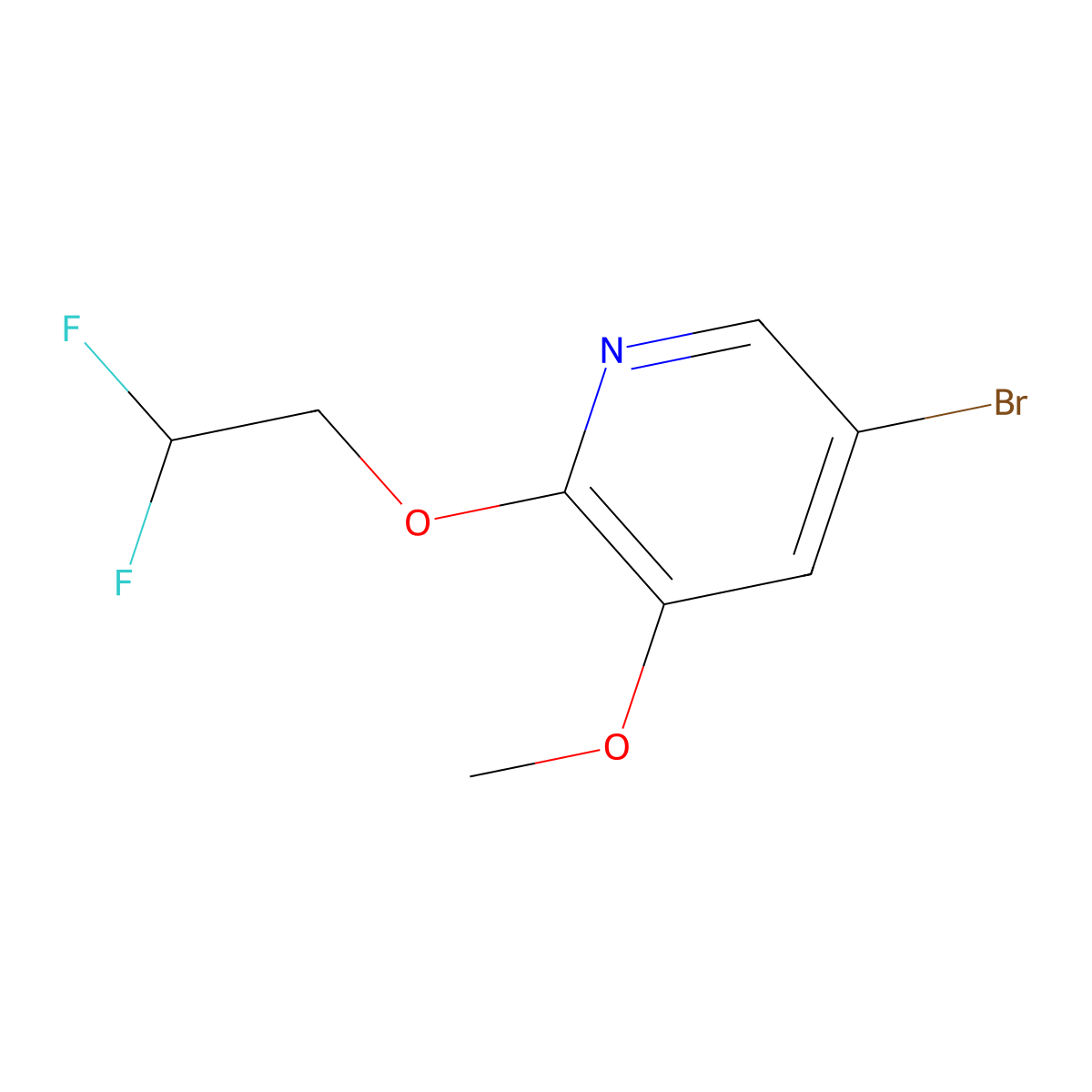 5-Bromo-2-(2,2-difluoroethoxy)-3-methoxypyridine molecular structure, CAS 1241752-34-0