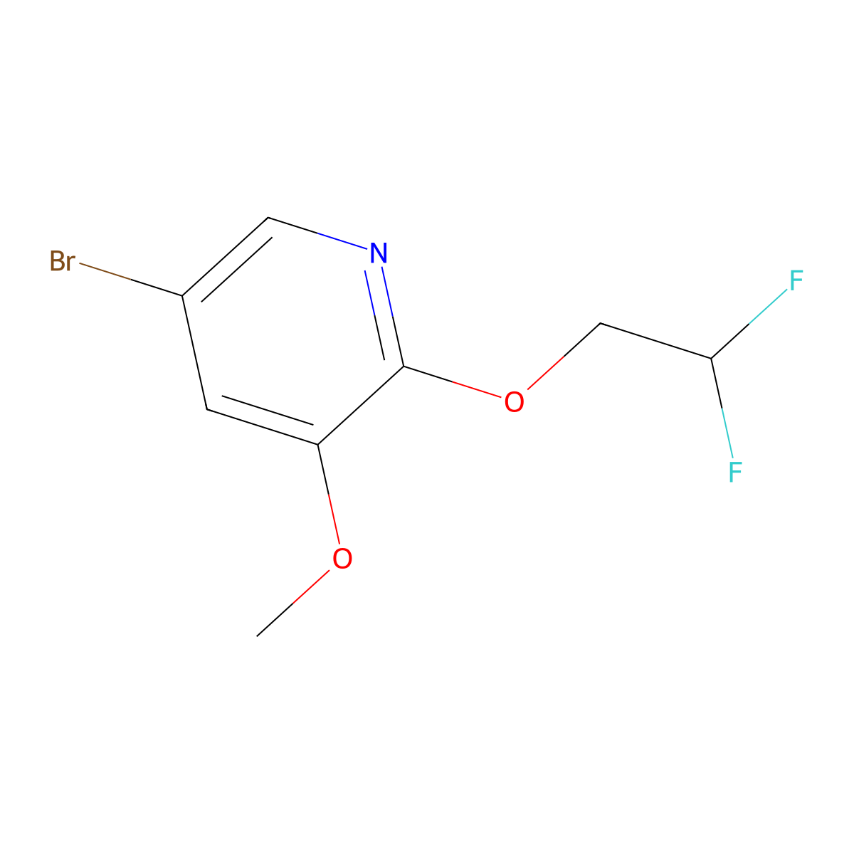 5-Bromo-2-(2,2-difluoroethoxy)-3-methoxypyridine molecular structure, CAS 1241752-34-0