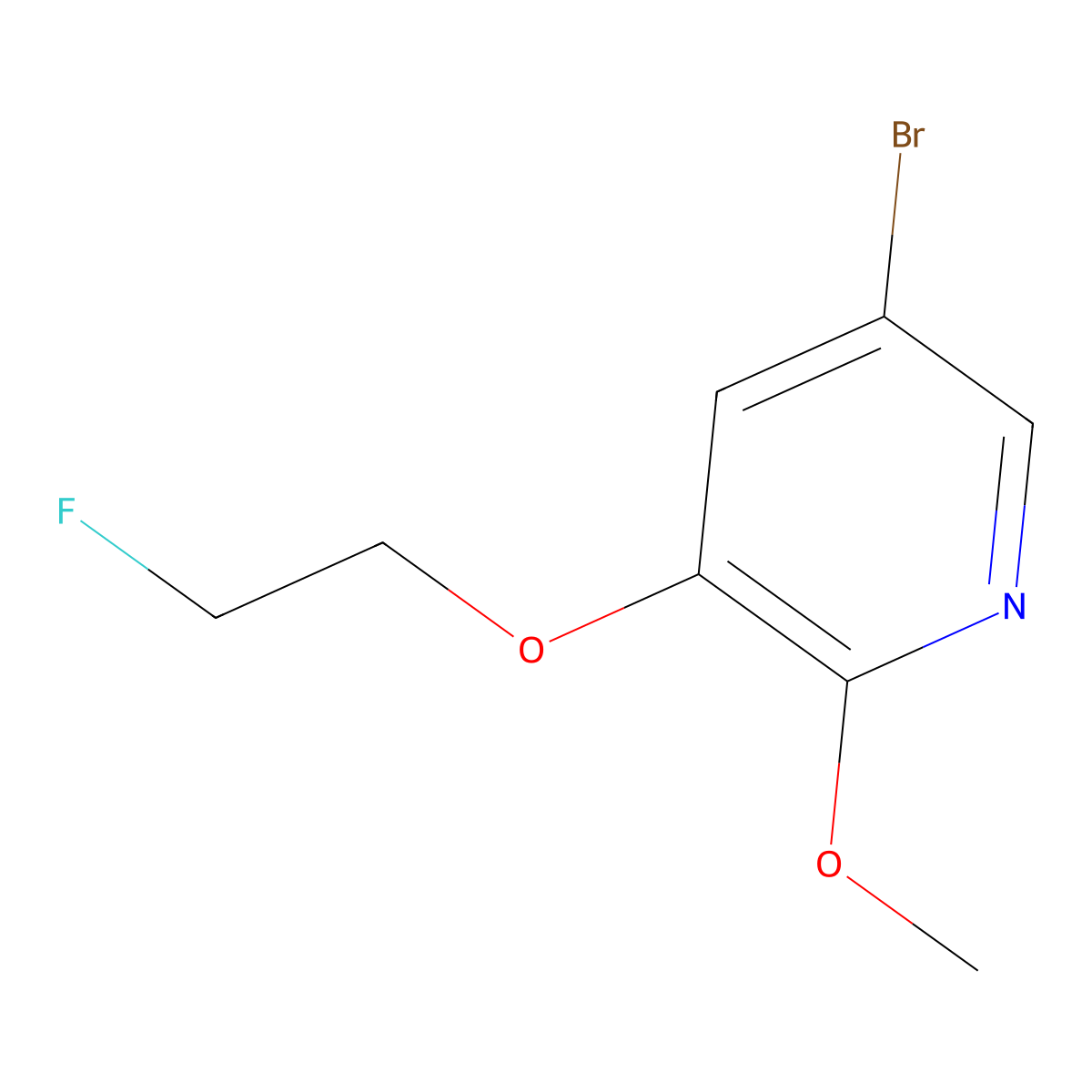 5-Bromo-3-(2-fluoroethoxy)-2-methoxypyridine molecular structure, CAS 1241752-39-5