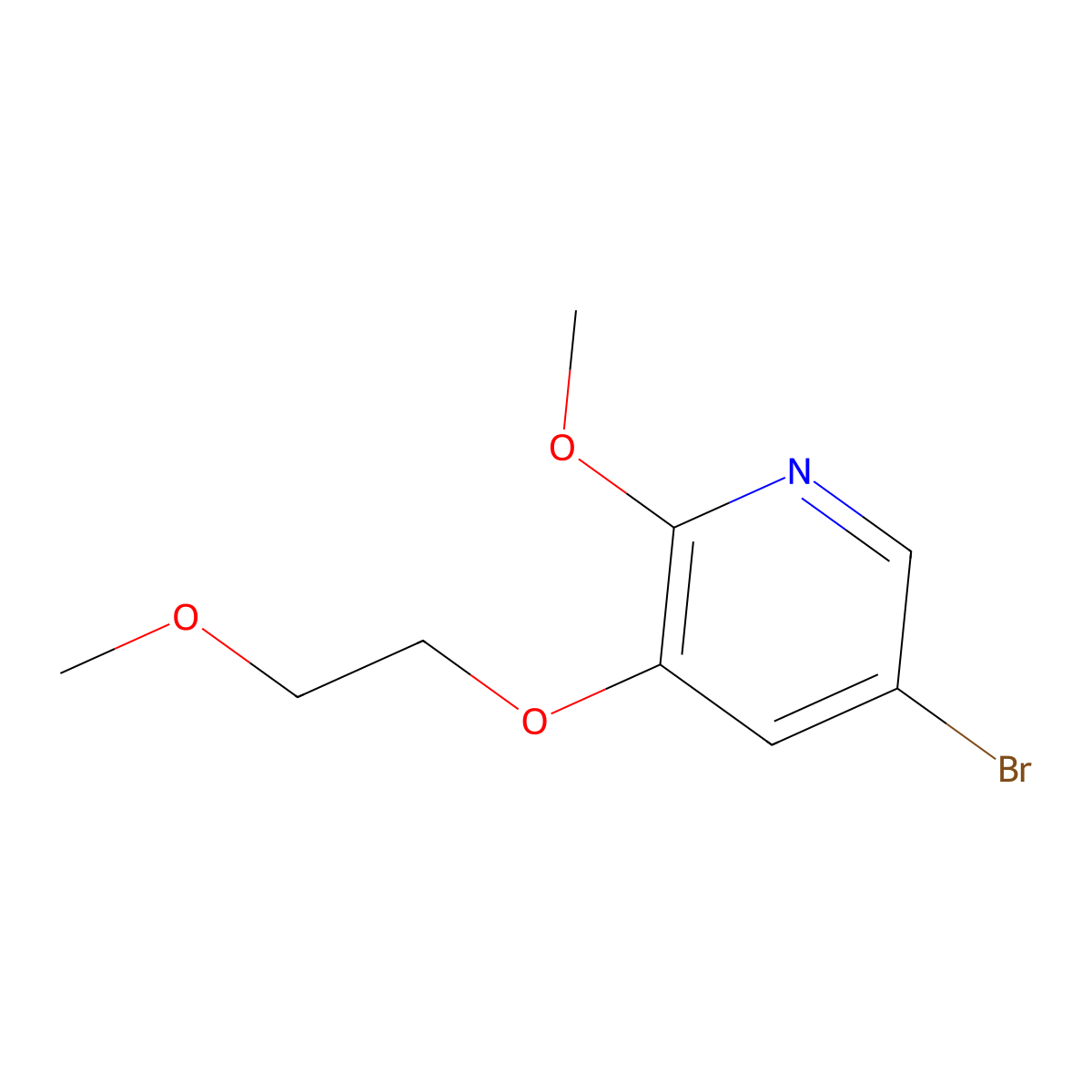 5-Bromo-2-methoxy-3-(2-methoxyethoxy)pyridine molecular structure, CAS 1241752-41-9