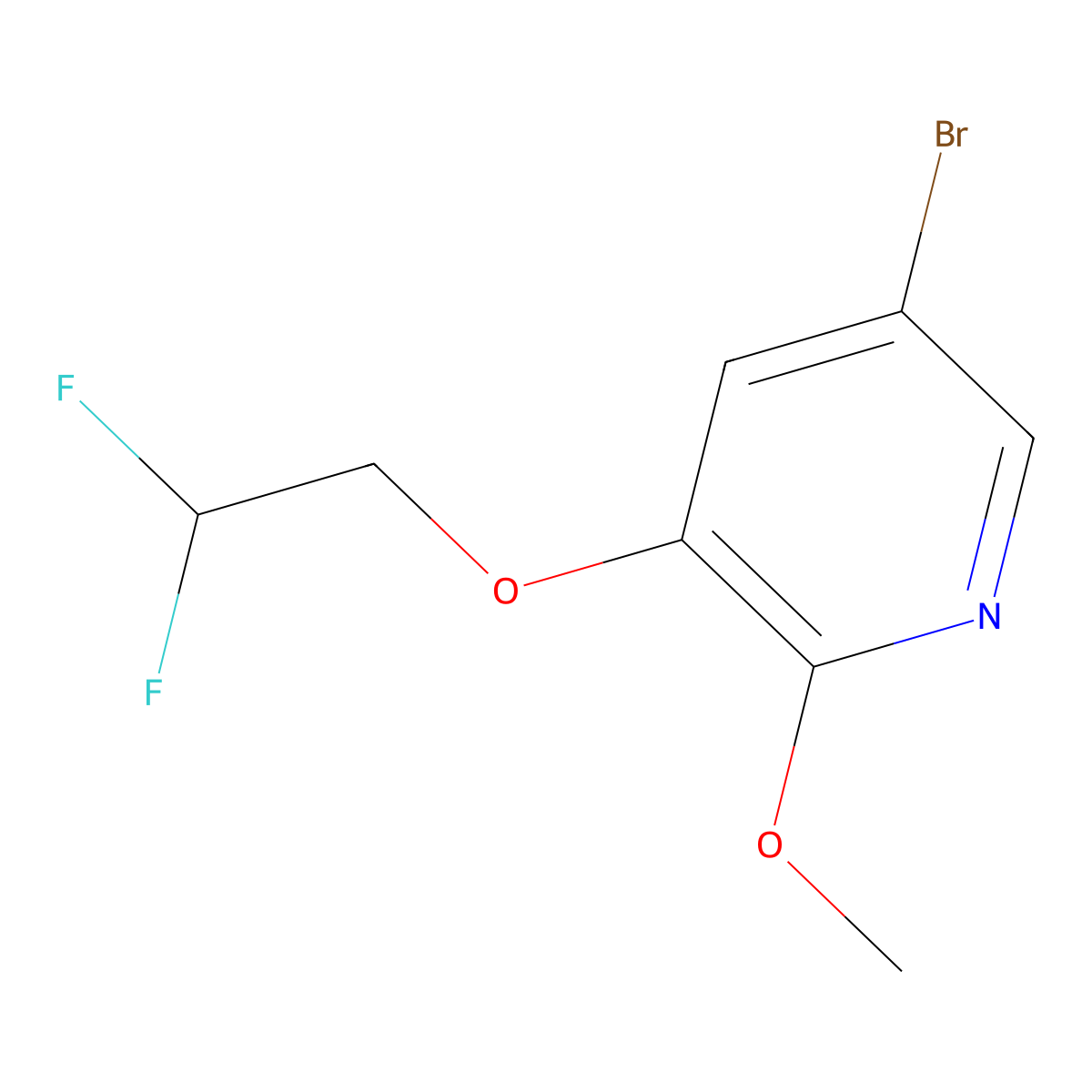 5-Bromo-3-(2,2-difluoroethoxy)-2-methoxypyridine molecular structure, CAS 1241752-42-0