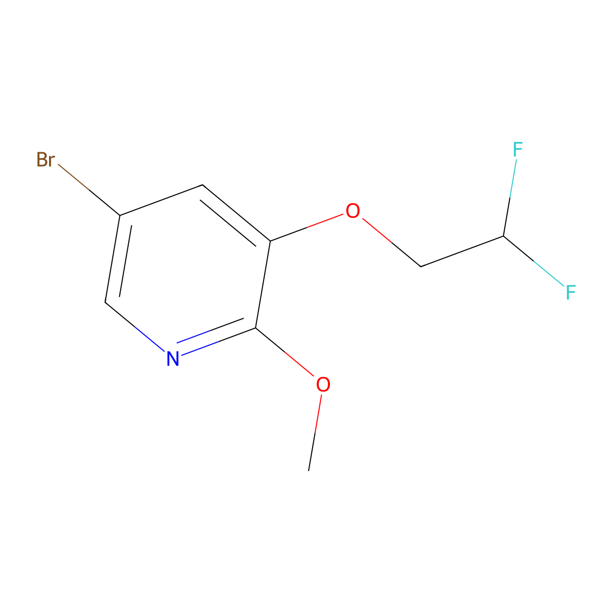5-Bromo-3-(2,2-difluoroethoxy)-2-methoxypyridine molecular structure, CAS 1241752-42-0