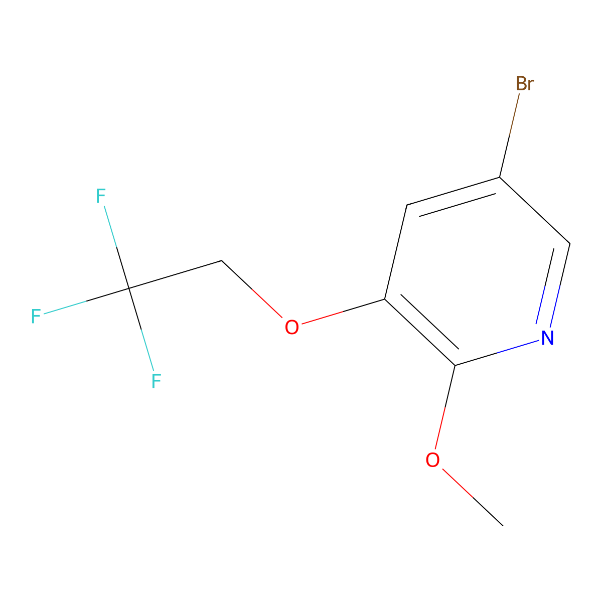 5-Bromo-2-methoxy-3-(2,2,2-trifluoroethoxy)pyridine molecular structure, CAS 1241752-45-3