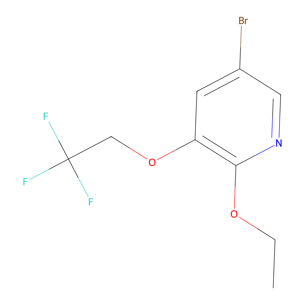 5-Bromo-2-ethoxy-3-(2,2,2-trifluoroethoxy)pyridine molecular structure, CAS 1241752-46-4
