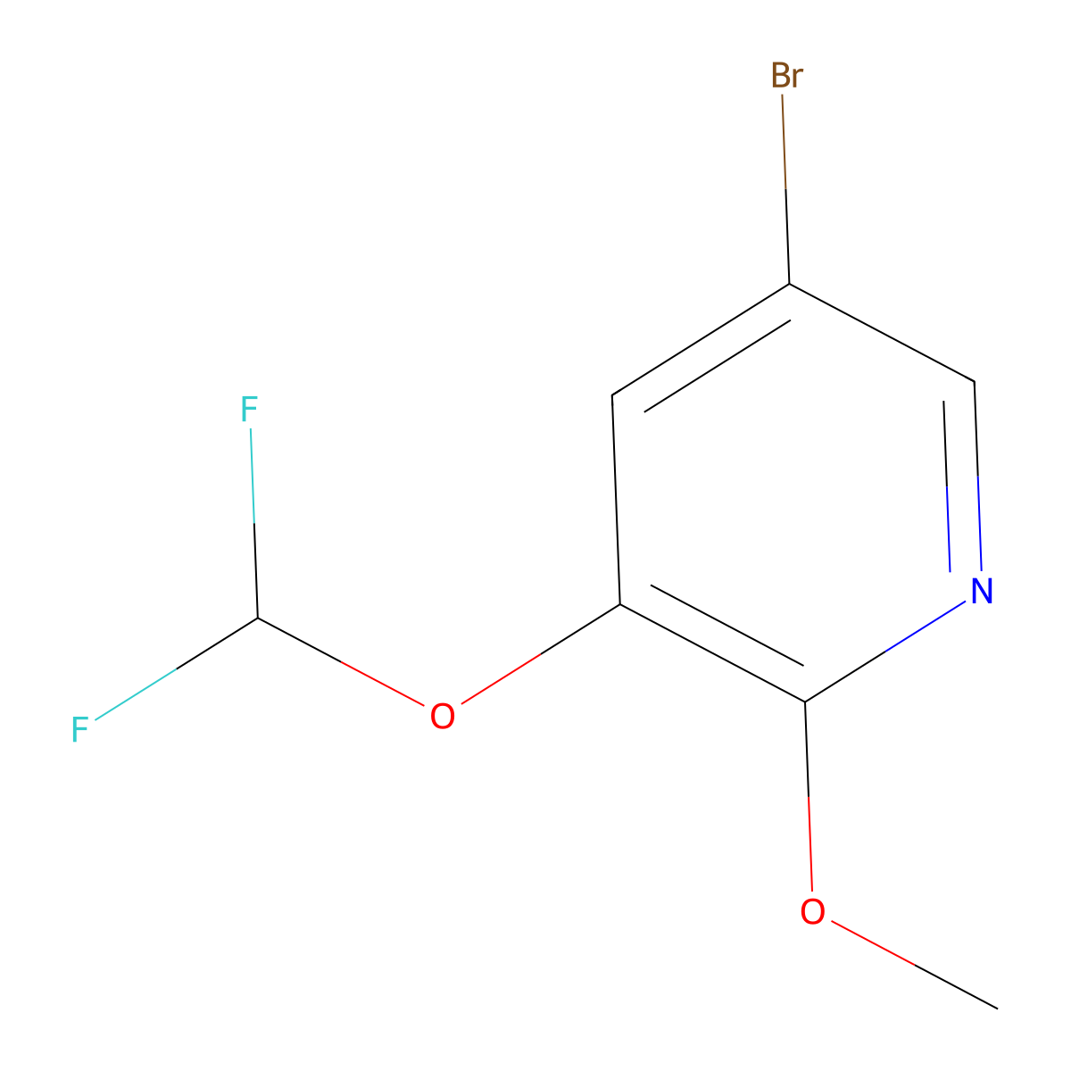 5-Bromo-3-(difluoromethoxy)-2-methoxypyridine molecular structure, CAS 1241752-50-0