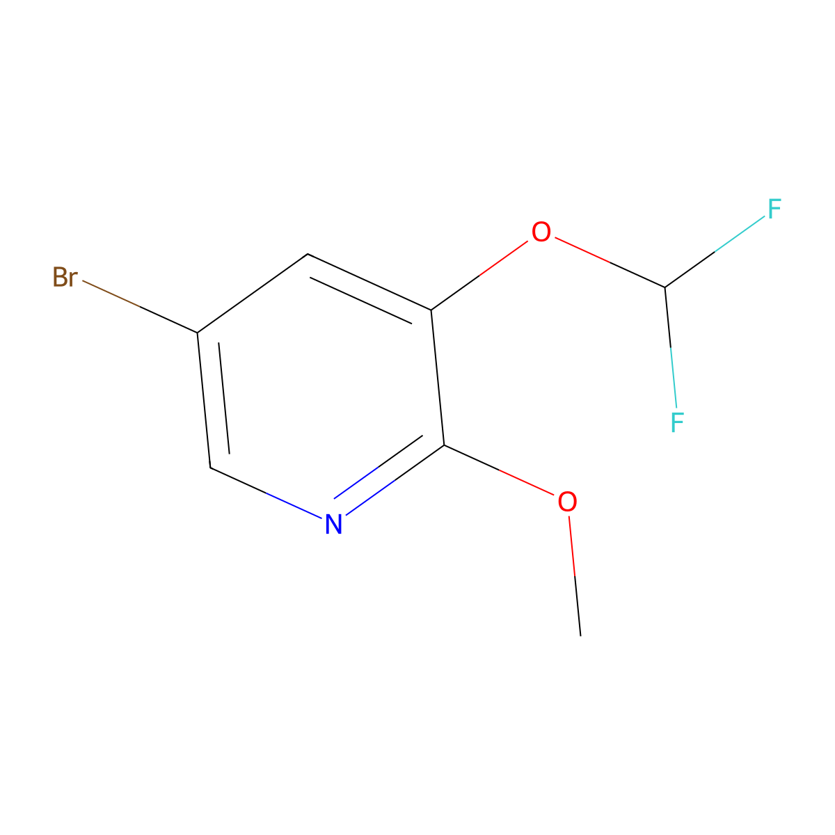 5-Bromo-3-(difluoromethoxy)-2-methoxypyridine molecular structure, CAS 1241752-50-0