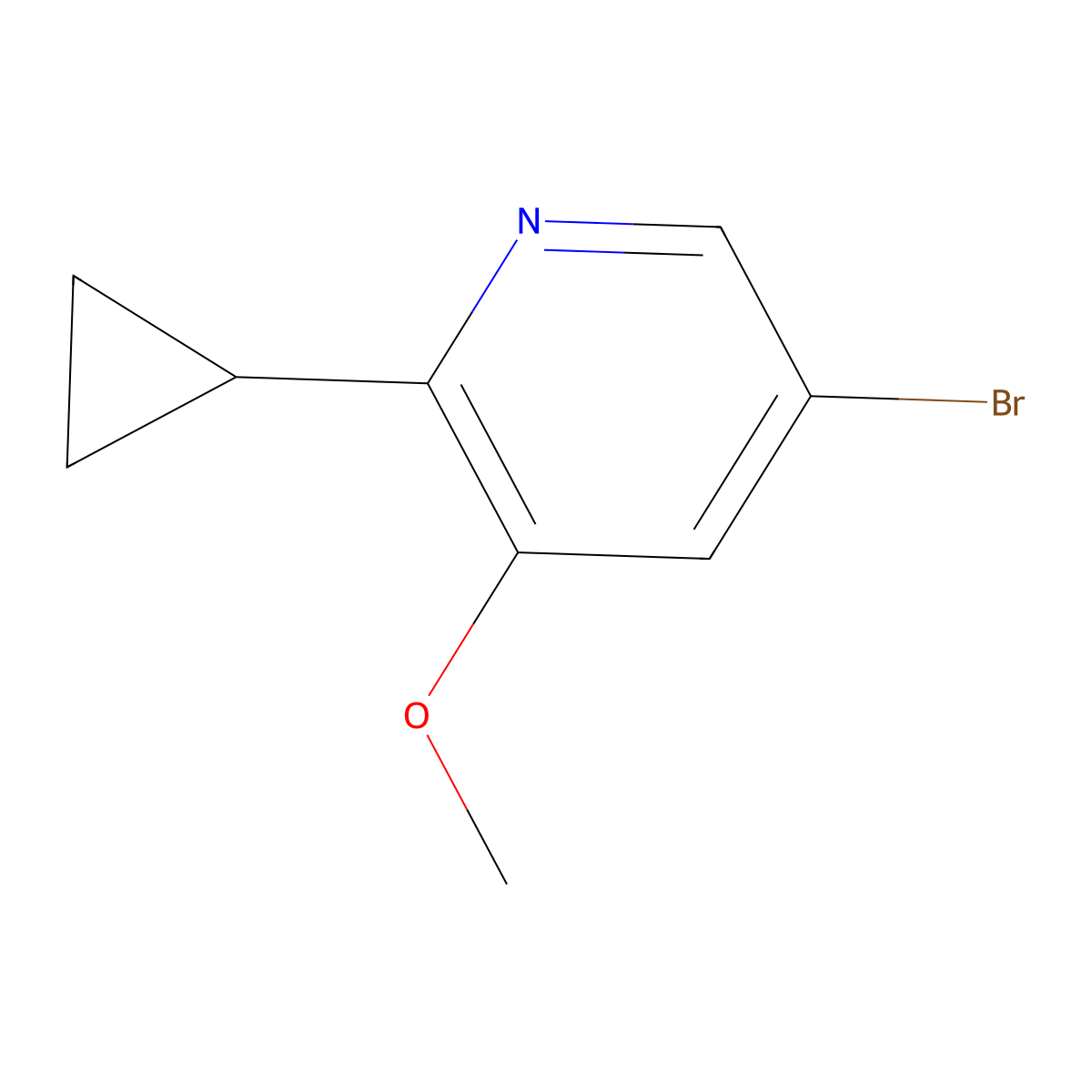 5-Bromo-2-cyclopropyl-3-methoxypyridine molecular structure, CAS 1241752-52-2