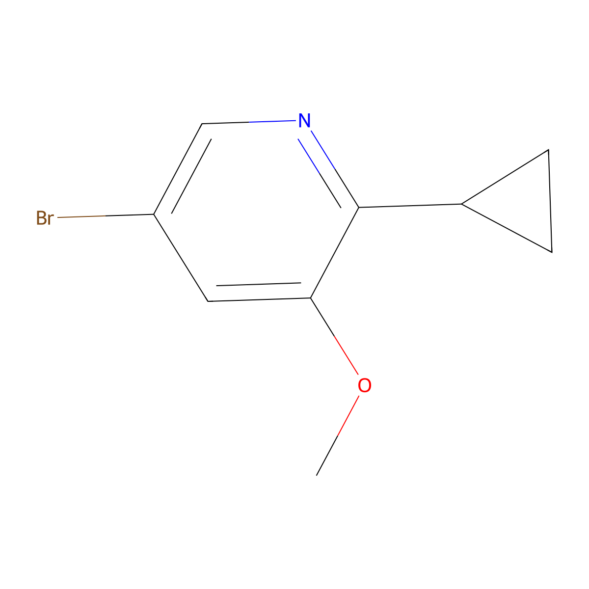 5-Bromo-2-cyclopropyl-3-methoxypyridine molecular structure, CAS 1241752-52-2