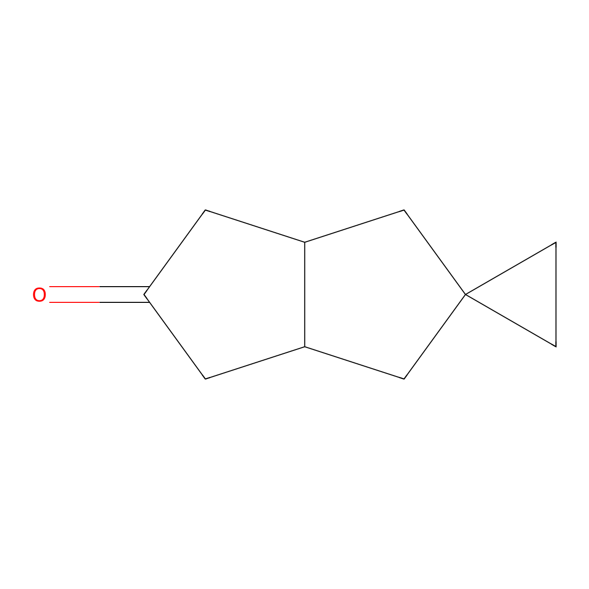 (3'aS,6'aR)-hexahydro-1'H-spiro[cyclopropane-1,2'-pentalene]-5'-one, cis molecular structure, CAS 124182-92-9