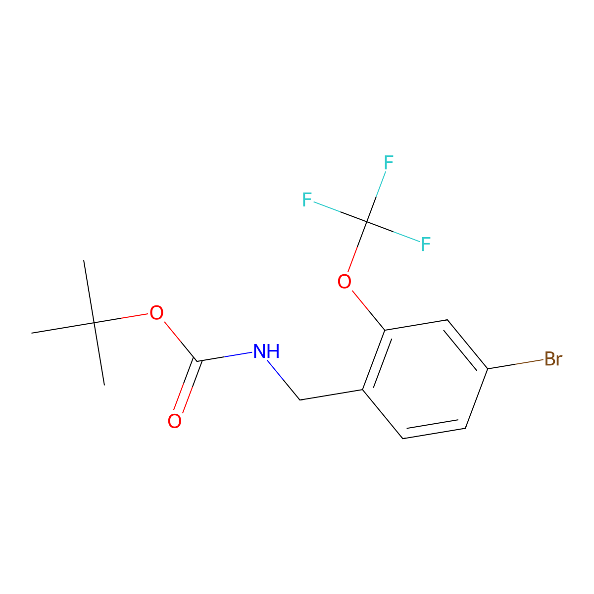 Tert-butyl 4-bromo-2-(trifluoromethoxy)benzylcarbamate molecular structure, CAS 1241827-82-6