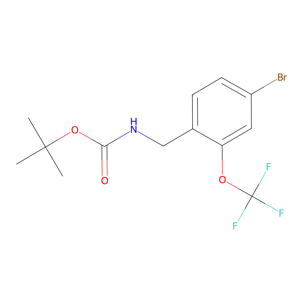 Tert-butyl 4-bromo-2-(trifluoromethoxy)benzylcarbamate molecular structure, CAS 1241827-82-6