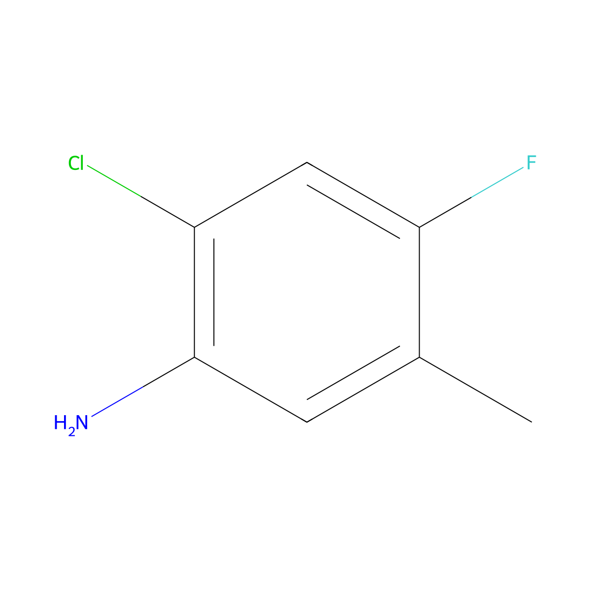 2-Chloro-4-fluoro-5-methylaniline molecular structure, CAS 124185-35-9