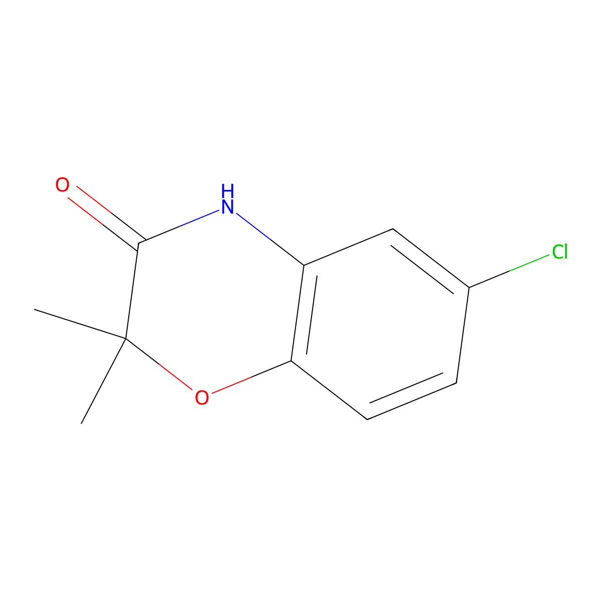 6-Chloro-2,2-dimethyl-2H-benzo[b][1,4]oxazin-3(4H)-one molecular structure, CAS 124188-37-0