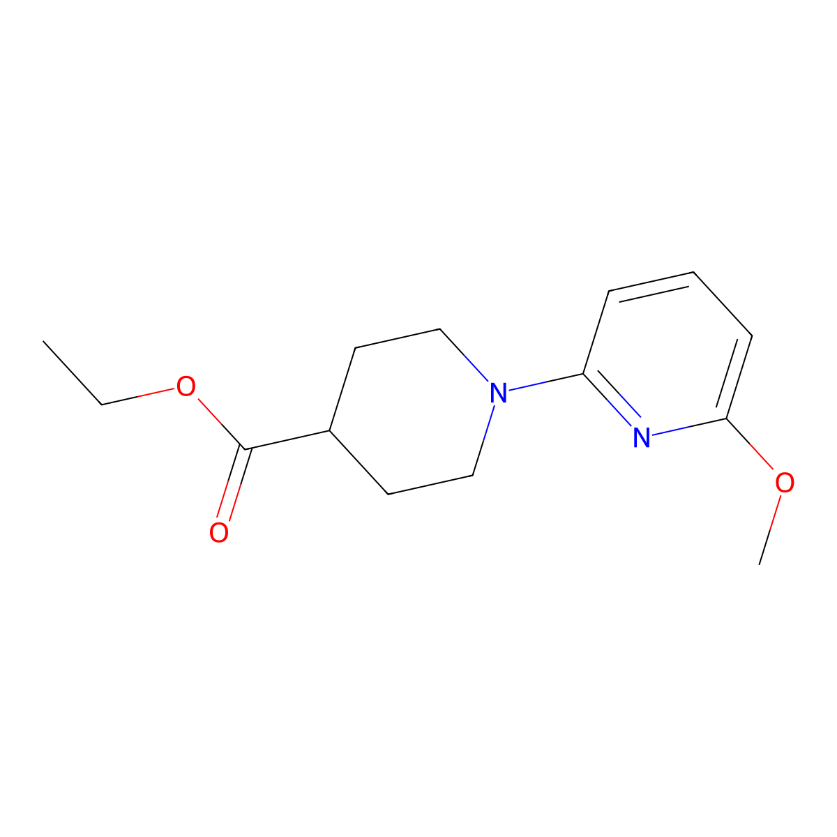 Ethyl 1-(6-methoxypyridin-2-yl)piperidine-4-carboxylate molecular structure, CAS 1241894-57-4
