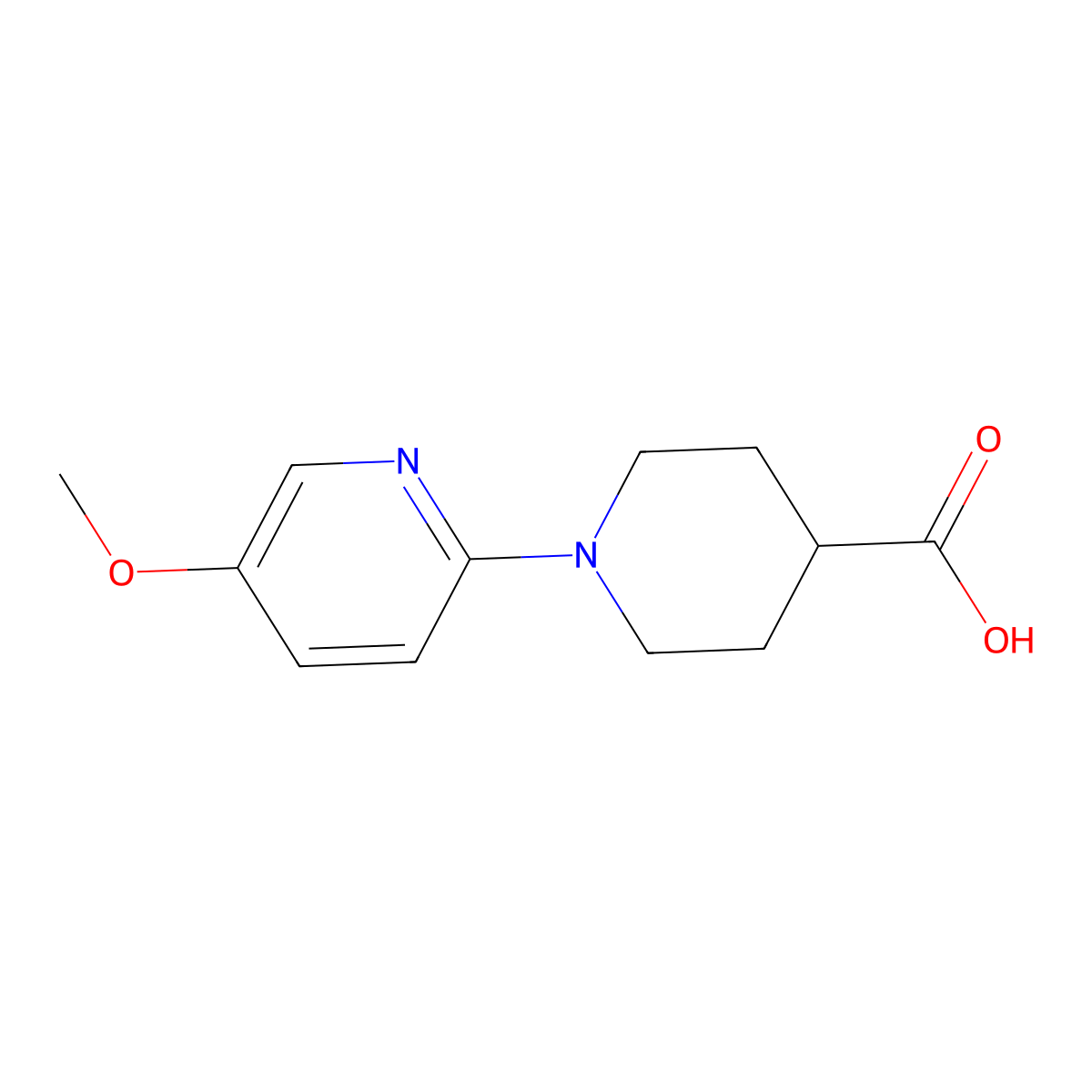 1-(5-Methoxypyridin-2-YL)piperidine-4-carboxylic acid molecular structure, CAS 1241894-70-1