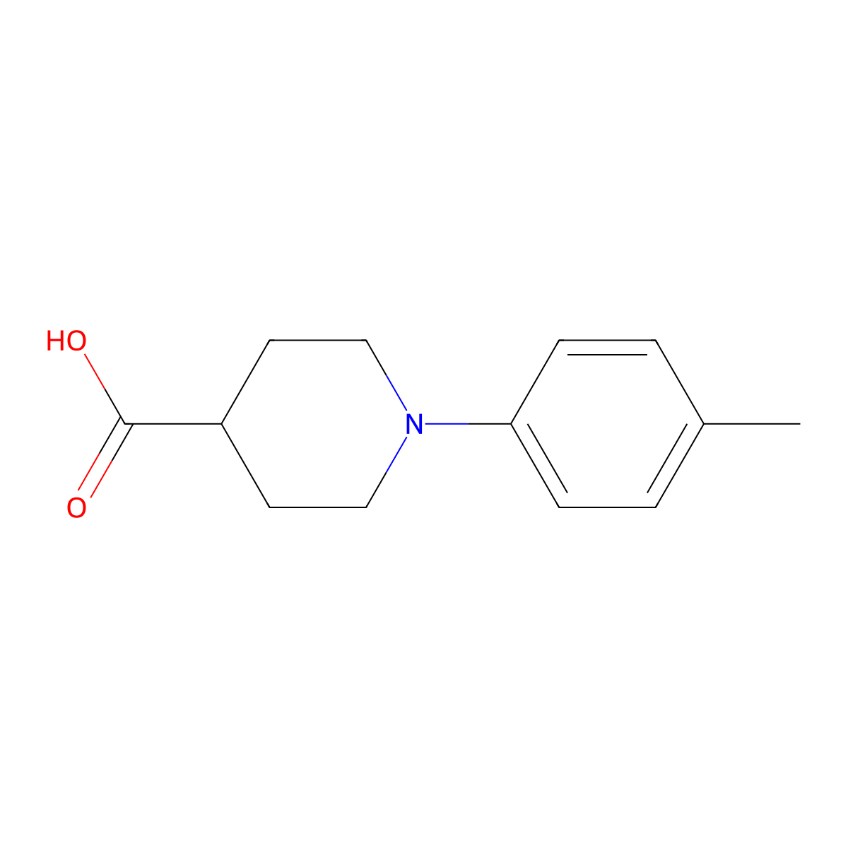 1-(4-Methylphenyl)-4-piperidinecarboxylic acid molecular structure, CAS 1241894-77-8