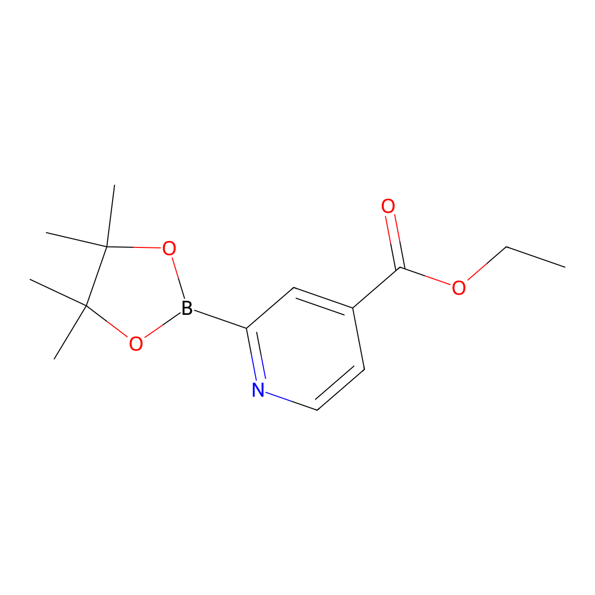 Ethyl 2-(4,4,5,5-tetramethyl-1,3,2-dioxaborolan-2-yl)isonicotinate molecular structure, CAS 1241898-91-8