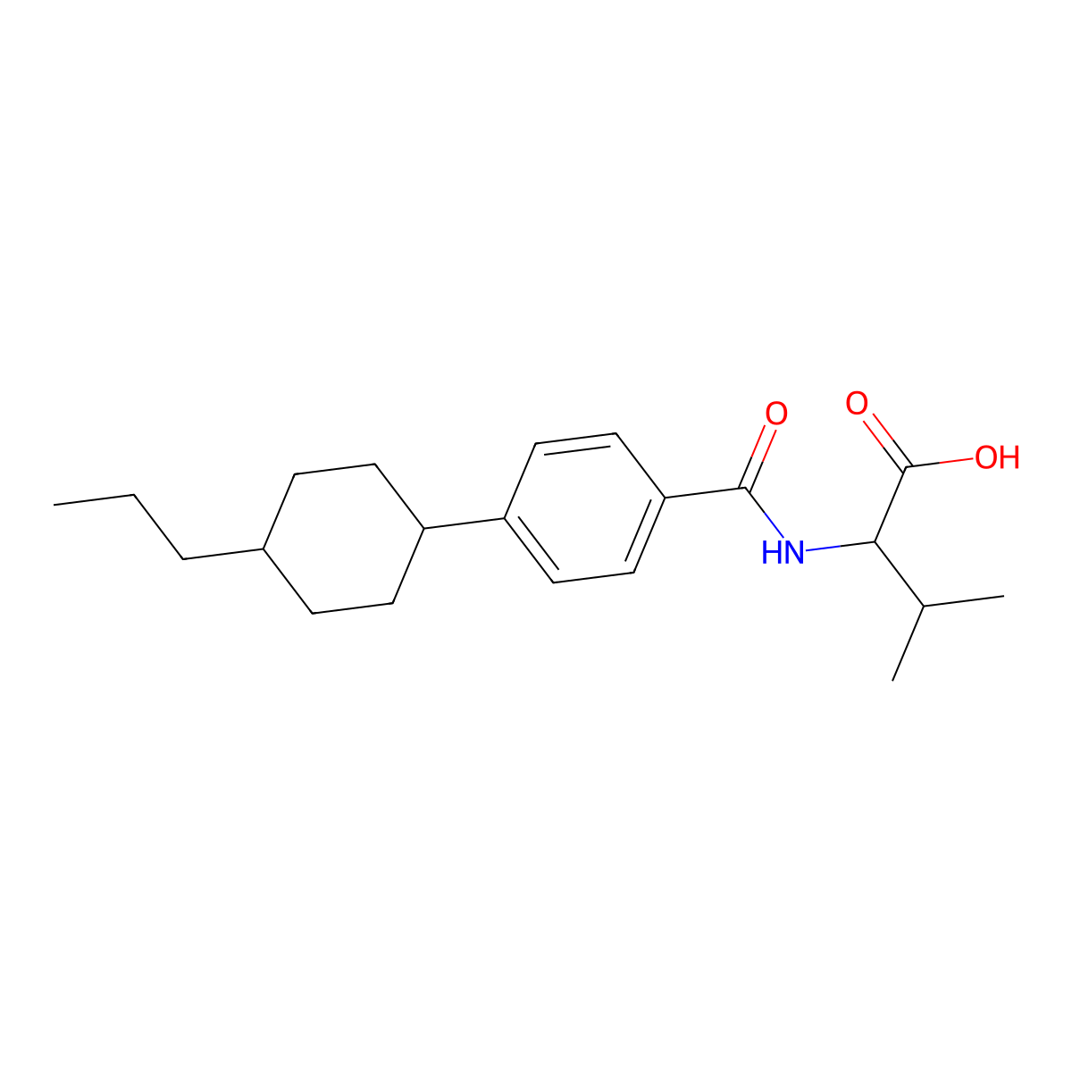 (4-(4-Propylcyclohexyl)benzoyl)-L-valine molecular structure, CAS 1241902-40-8