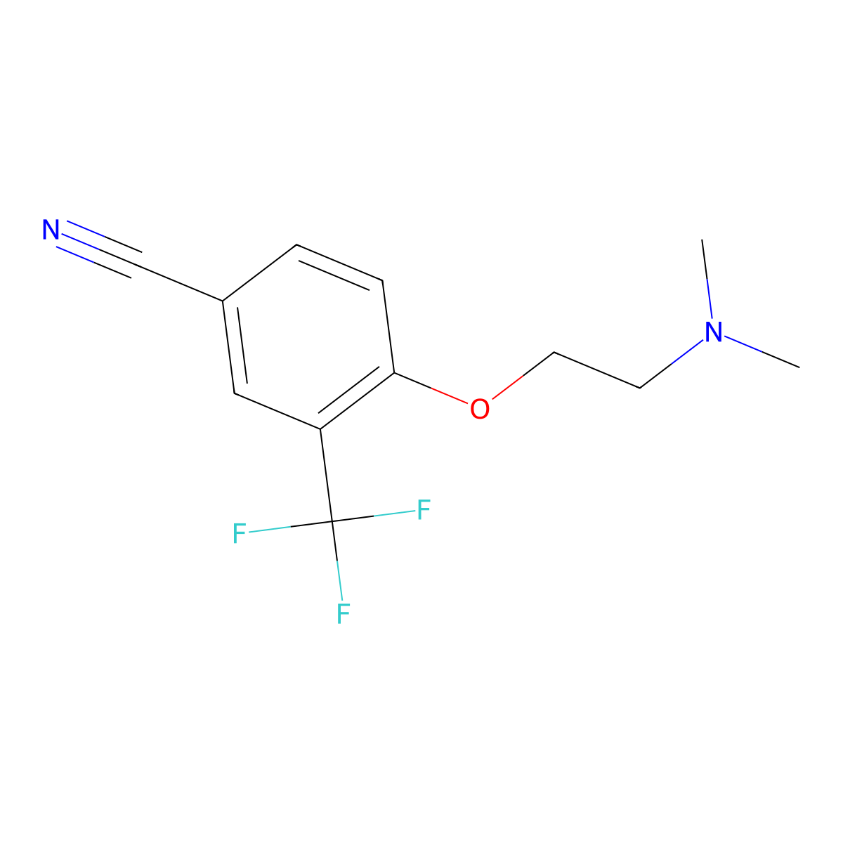 4-(2-(Dimethylamino)ethoxy)-3-(trifluoromethyl)benzonitrile molecular structure, CAS 1241910-71-3