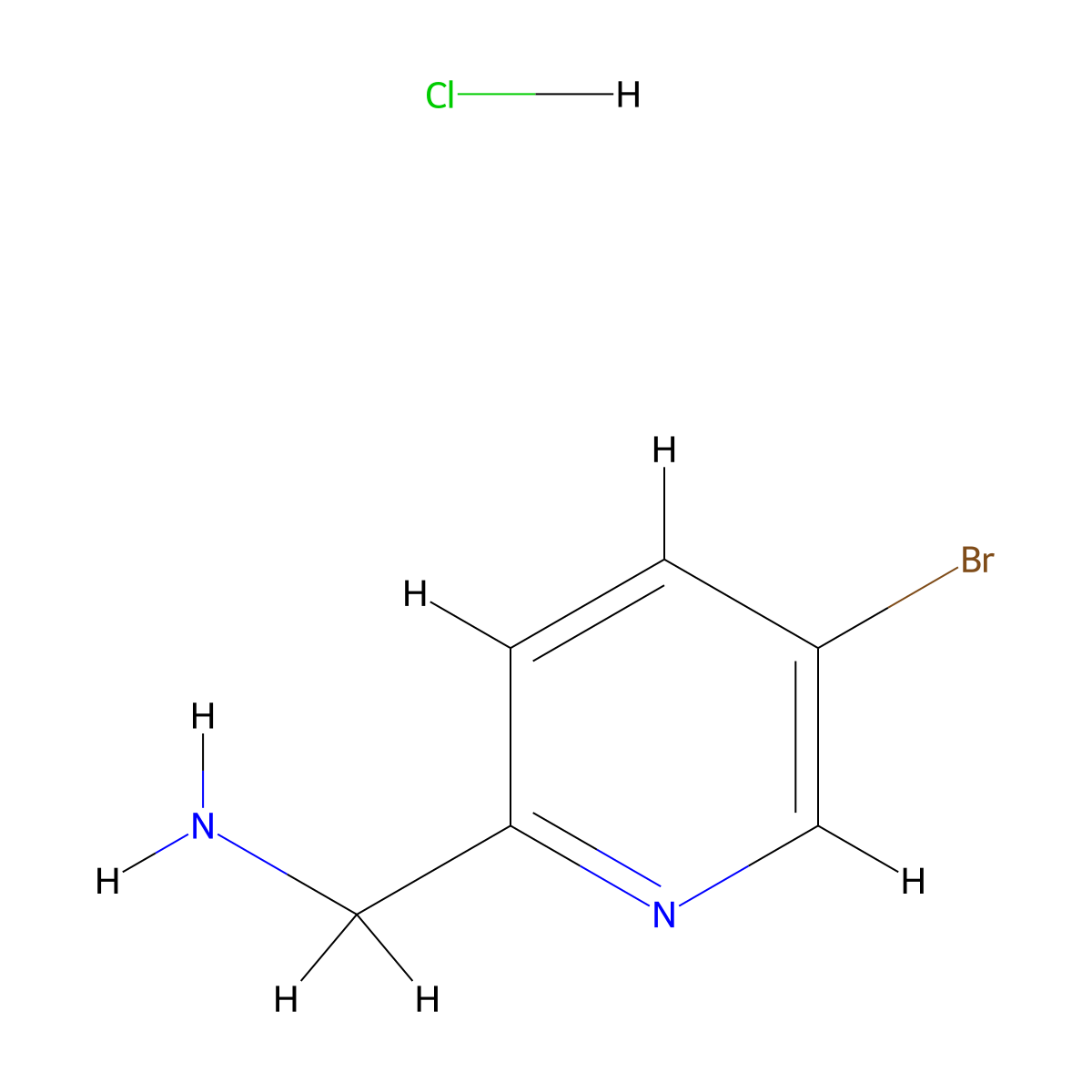 (5-Bromopyridin-2-yl)methanamine hydrochloride molecular structure, CAS 1241911-26-1