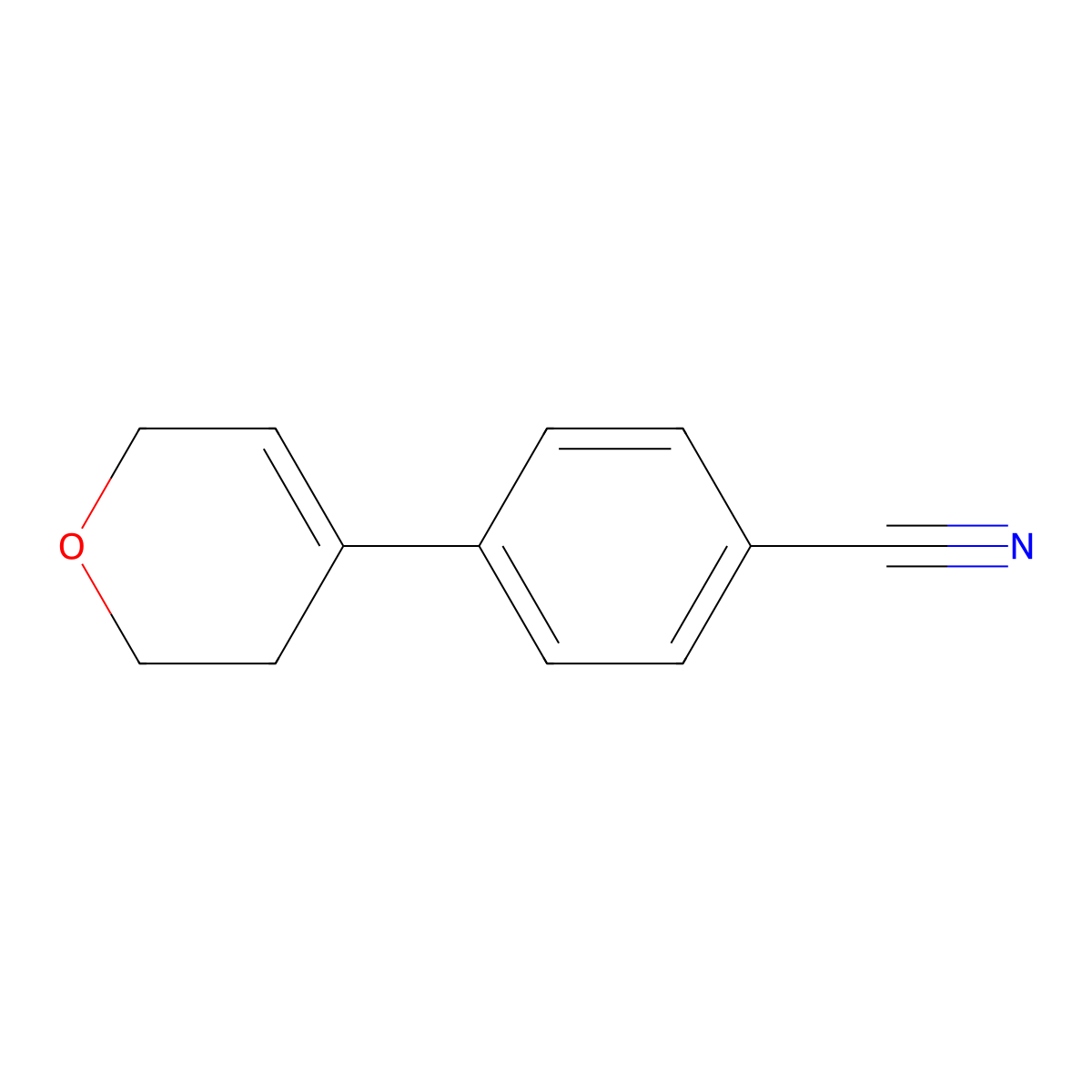4-(3,6-dihydro-2H-pyran-4-yl)benzonitrile molecular structure, CAS 1241911-27-2